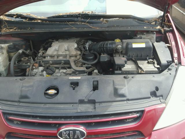 KNDMB233476116080 - 2007 KIA SEDONA EX BURGUNDY photo 7