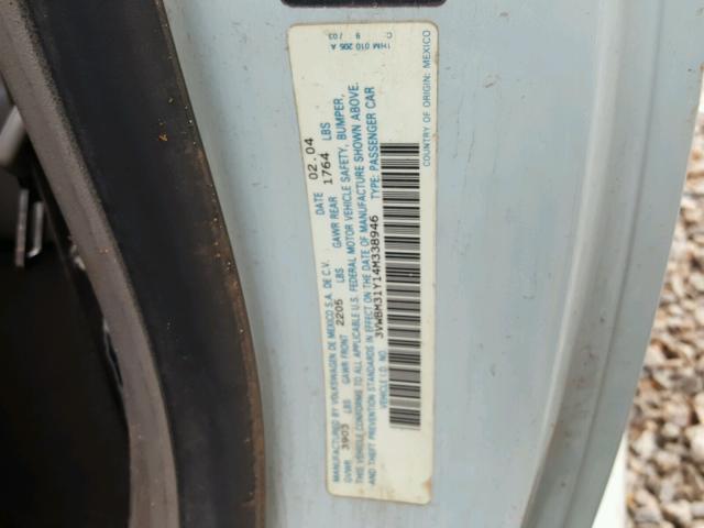 3VWBM31Y14M338946 - 2004 VOLKSWAGEN NEW BEETLE 蓝色 照片 10