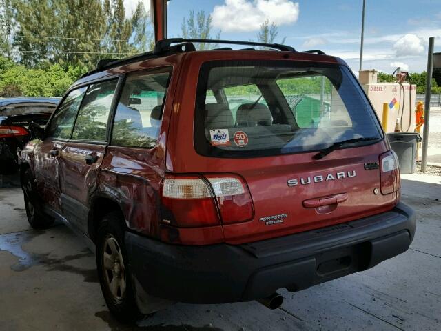 JF1SF63572H728720 - 2002 SUBARU FORESTER L RED photo 3