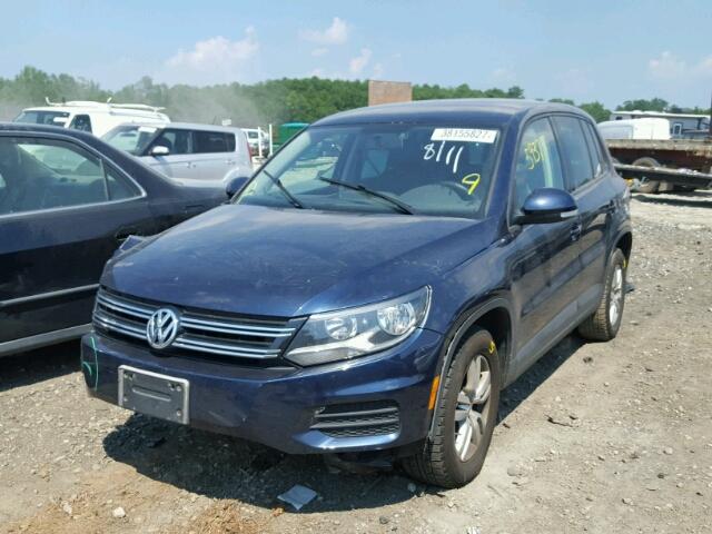 WVGAV7AX0CW577635 - 2012 VOLKSWAGEN TIGUAN S BLUE photo 2