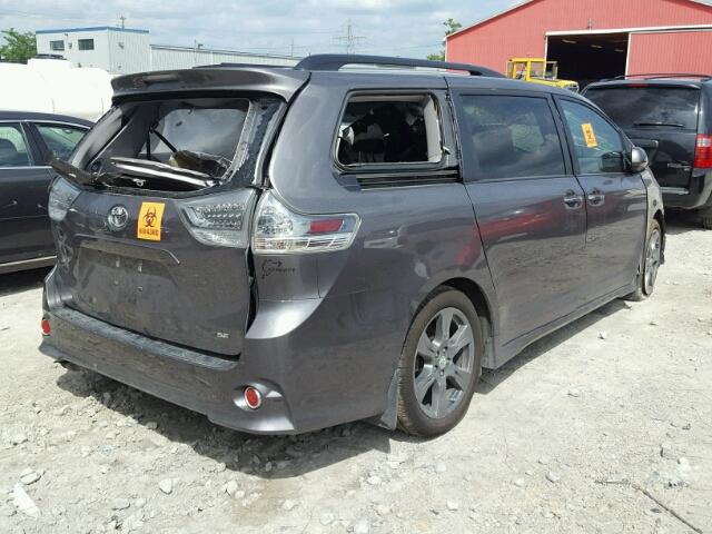 5TDXZ3DC4HS770785 - 2017 TOYOTA SIENNA SE GRAY photo 4