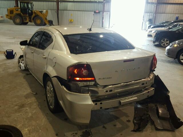 1C3CDZAB8CN325044 - 2012 DODGE AVENGER SE SILVER photo 3