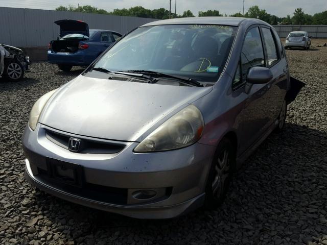 JHMGD37667S051191 - 2007 HONDA FIT S GRAY photo 2