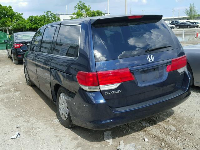 5FNRL38218B052238 - 2008 HONDA ODYSSEY LX BLUE photo 3