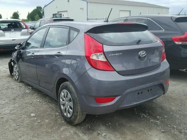 KMHCT5AE0GU239607 - 2016 HYUNDAI ACCENT SE GRAY photo 3