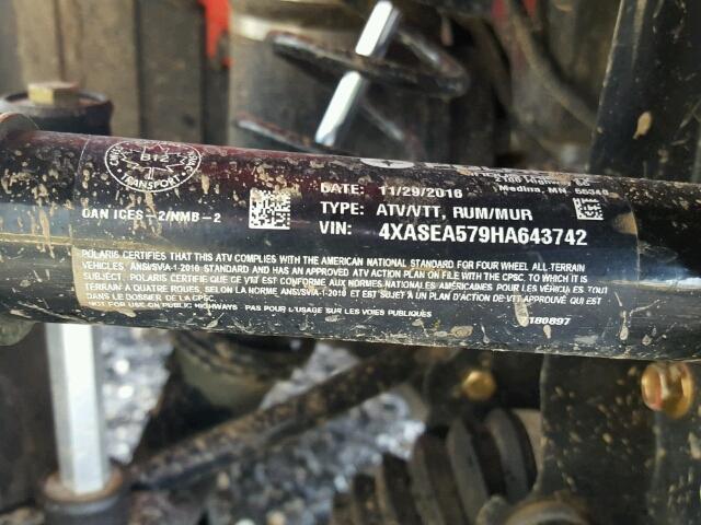 4XASEA579HA643742 - 2017 POLARIS SPORTSMAN 红色 照片 10