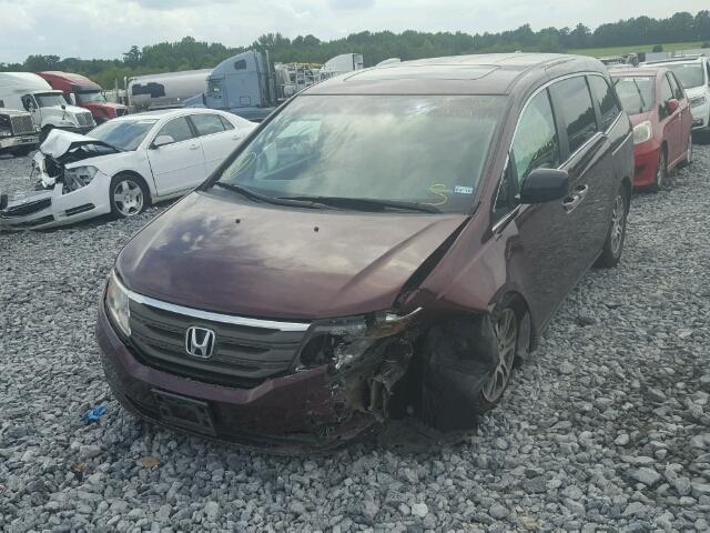 5FNRL5H64CB052242 - 2012 HONDA ODYSSEY EX RED photo 2