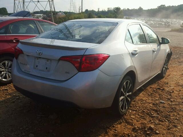 2T1BURHEXHC784092 - 2017 TOYOTA COROLLA L SILVER photo 4