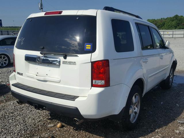 5FNYF3H78BB002796 - 2011 HONDA PILOT EXLN WHITE photo 4