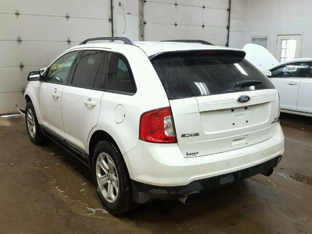 2FMDK3J99DBC14155 - 2013 FORD EDGE SEL WHITE photo 3