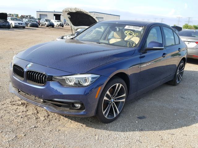 WBA8D9G57JNU70850 - 2018 BMW 330 XI Mavi fotoğraf 2