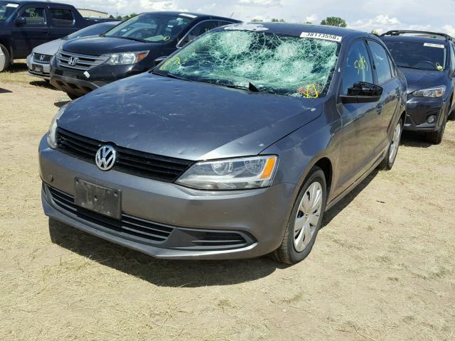 3VW2K7AJ3BM398160 - 2011 VOLKSWAGEN JETTA BASE GRAY photo 2