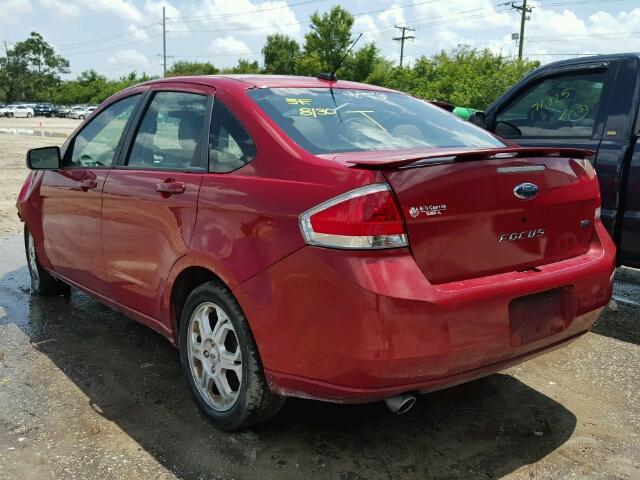 1FAHP36N89W128604 - 2009 FORD FOCUS BURGUNDY photo 3