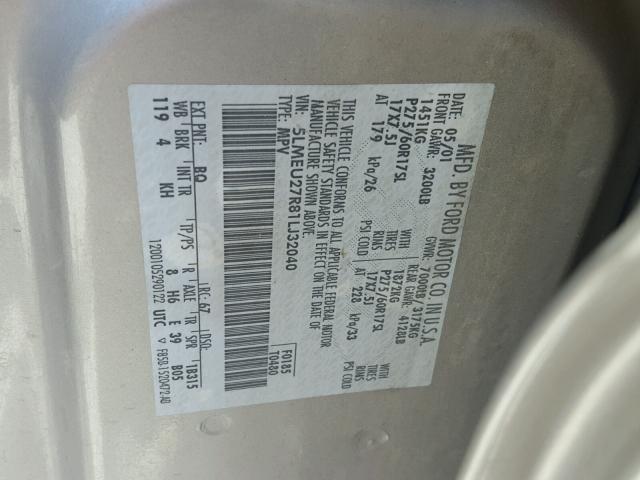 5LMEU27R81LJ32040 - 2001 LINCOLN NAVIGATOR 灰色 照片 10