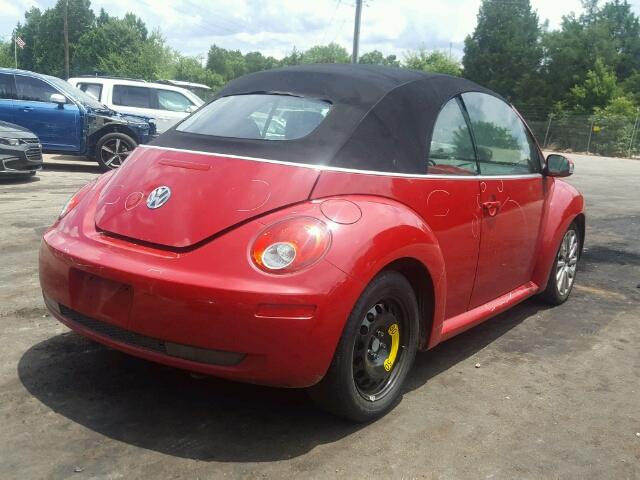 3VWRF31Y78M407833 - 2008 VOLKSWAGEN NEW BEETLE 红色 照片 4