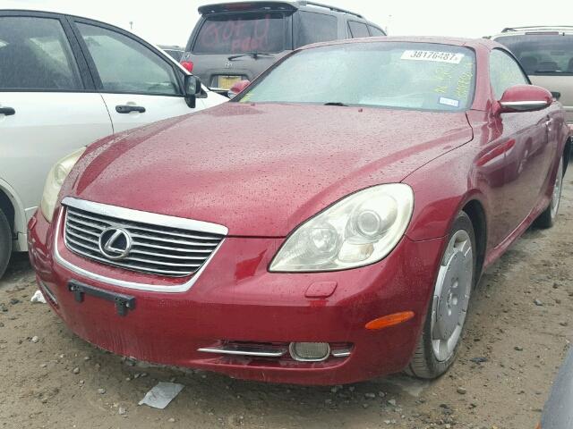 JTHFN45Y579012568 - 2007 LEXUS SC 430 RED photo 2