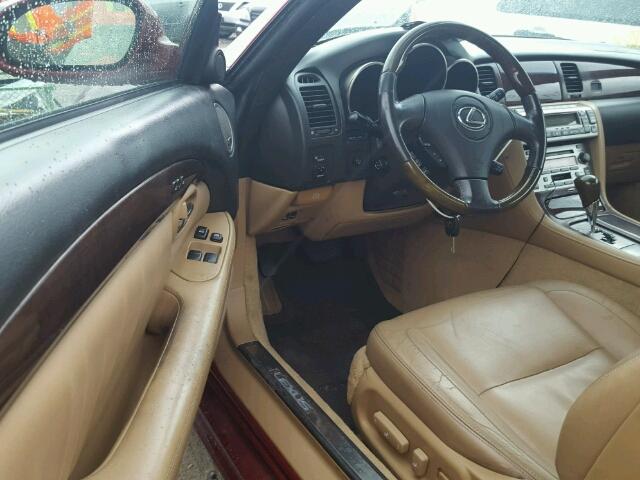 JTHFN45Y579012568 - 2007 LEXUS SC 430 RED photo 9