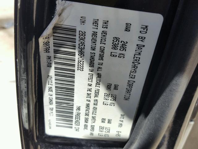 2B3KA53H06H162222 - 2006 DODGE CHARGER R/ BLACK photo 10