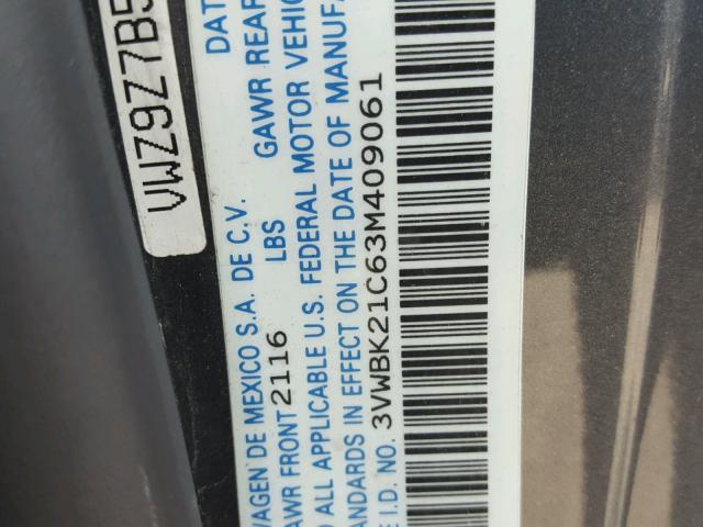 3VWBK21C63M409061 - 2003 VOLKSWAGEN NEW BEETLE ნაცრისფერი ფოტო 10