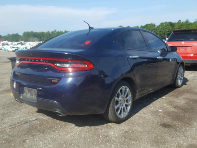 1C3CDFCH4DD178860 - 2013 DODGE DART LIMIT BLUE photo 4