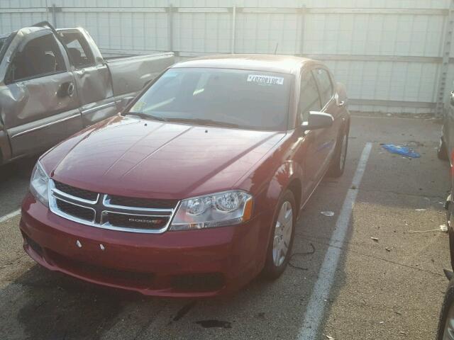 1C3CDZAB9EN233394 - 2014 DODGE AVENGER SE RED photo 2