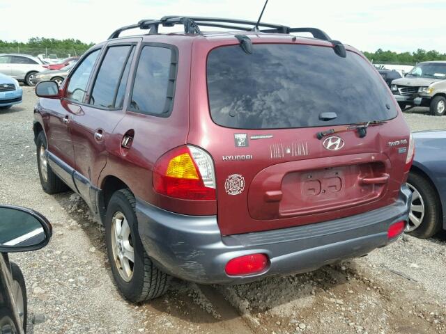 KM8SC13E14U846399 - 2004 HYUNDAI SANTA FE G RED photo 3