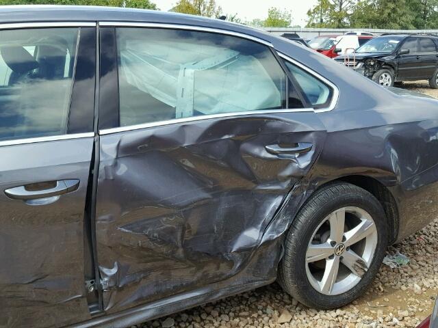 1VWBH7A30CC078863 - 2012 VOLKSWAGEN PASSAT SE GRAY photo 9
