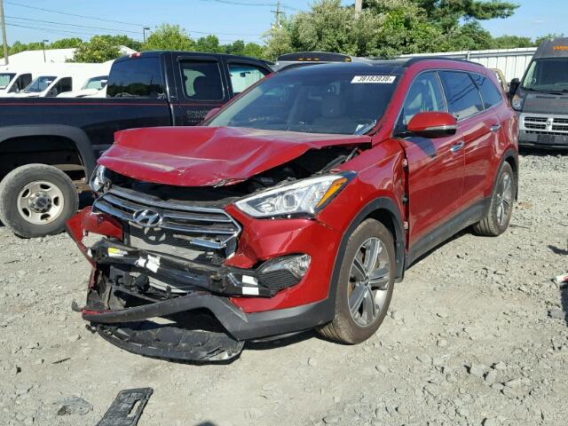 KM8SRDHF2EU080850 - 2014 HYUNDAI SANTA FE L RED photo 2