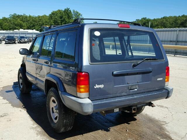 1J4FF48S01L570144 - 2001 JEEP CHEROKEE BLUE photo 3