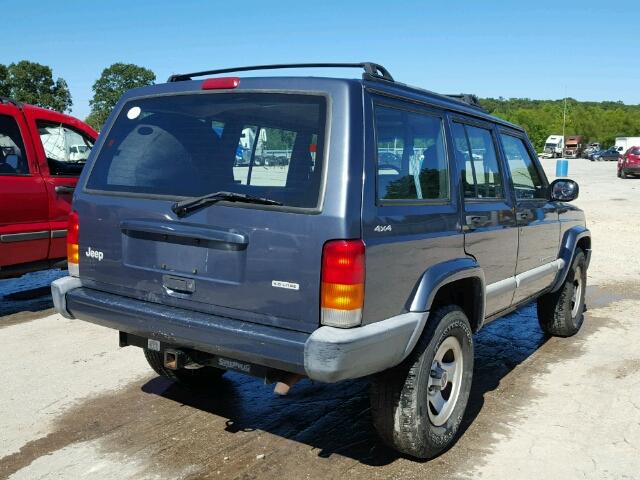 1J4FF48S01L570144 - 2001 JEEP CHEROKEE BLUE photo 4