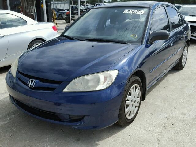 JHMES16525S005574 - 2005 HONDA CIVIC LX BLUE photo 2