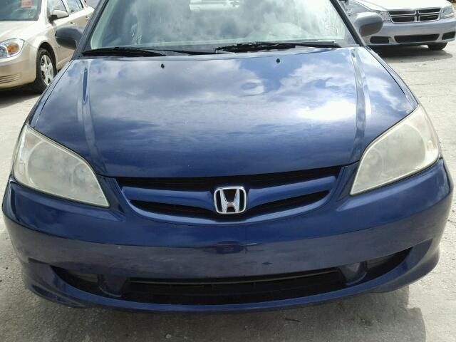 JHMES16525S005574 - 2005 HONDA CIVIC LX BLUE photo 9