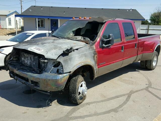 1FTWW33F02EB43370 - 2002 FORD F350 SUPER RED photo 2