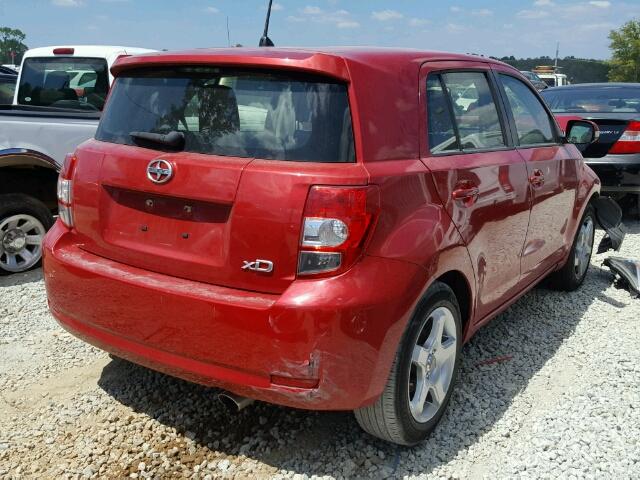 JTKKUPB47D1038856 - 2013 TOYOTA SCION XD RED photo 4