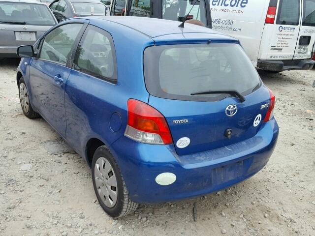 JTDJT903695264253 - 2009 TOYOTA YARIS BLUE photo 3