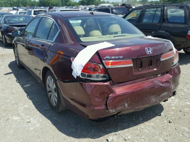 1HGCP2F8XCA058084 - 2012 HONDA ACCORD EXL MAROON photo 3