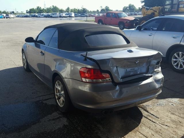 WBAUN135X9VH81366 - 2009 BMW 128 I GRAY photo 3