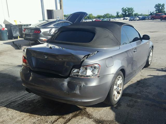 WBAUN135X9VH81366 - 2009 BMW 128 I GRAY photo 4