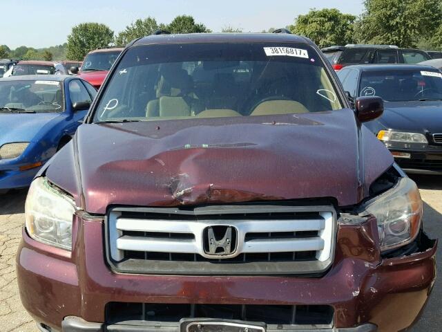 5FNYF286X8B000543 - 2008 HONDA PILOT BURGUNDY photo 7