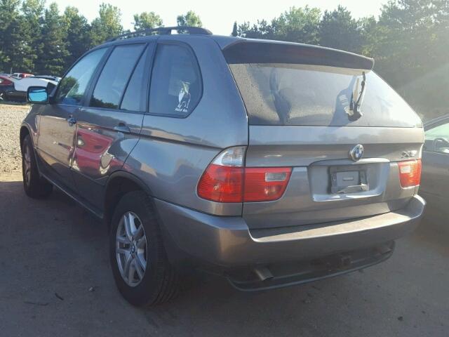 5UXFA13535LY13938 - 2005 BMW X5 GRAY photo 3
