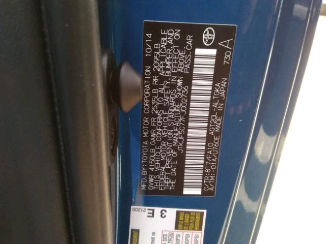 JTKJF5C77FJ002736 - 2015 TOYOTA SCION TC 蓝色 照片 10