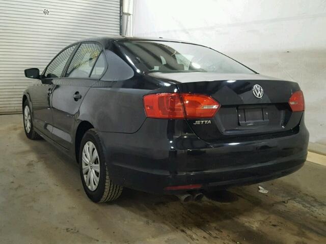 3VW2K7AJ9DM253823 - 2013 VOLKSWAGEN JETTA BASE BLACK photo 3