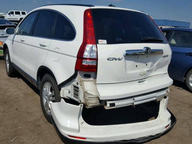 5J6RE4H77BL107656 - 2011 HONDA CR-V EXL WHITE photo 3