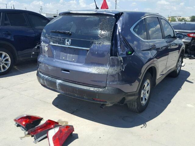 3CZRM3H33EG701382 - 2014 HONDA CR-V LX TEAL photo 4