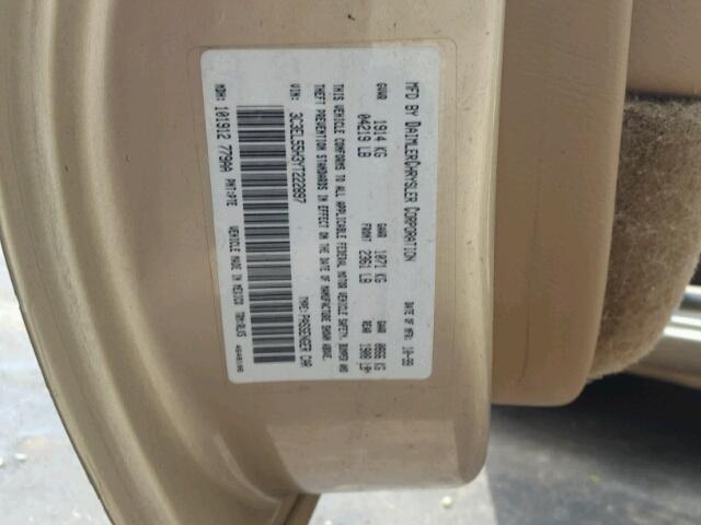 3C3EL55H3YT222897 - 2000 CHRYSLER SEBRING JX TAN photo 10