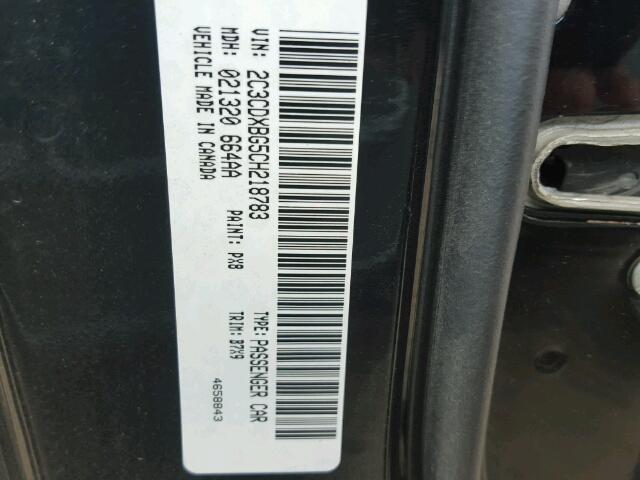 2C3CDXBG5CH218783 - 2012 DODGE CHARGER BLACK photo 10