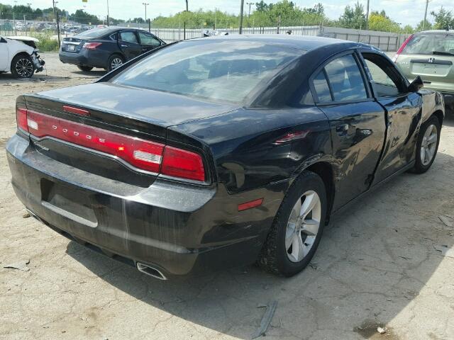 2C3CDXBG5CH218783 - 2012 DODGE CHARGER BLACK photo 4