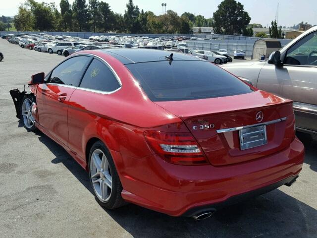 WDDGJ5HB7CF734950 - 2012 MERCEDES-BENZ C350 RED photo 3