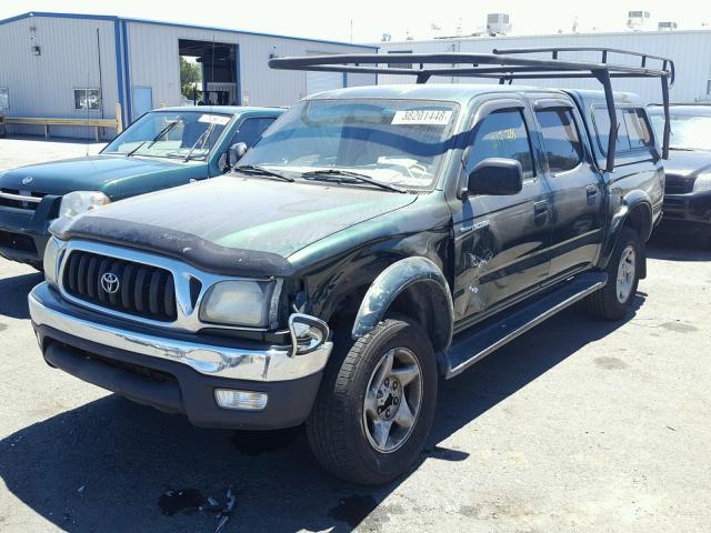 5TEGN92N61Z827824 - 2001 TOYOTA TACOMA DOU GREEN photo 2