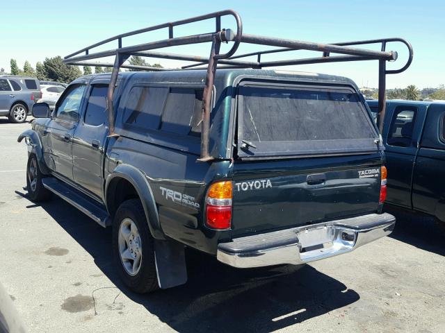 5TEGN92N61Z827824 - 2001 TOYOTA TACOMA DOU GREEN photo 3